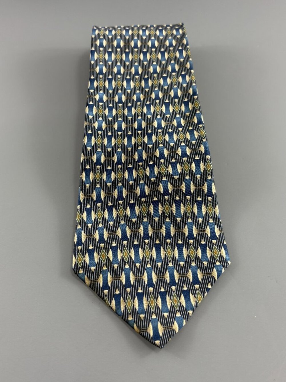Hill & Archer Blue Geometric Men's Tie 4" x 60"
